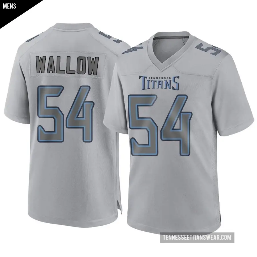 Men's Tennessee Titans ＃54 Garret Wallow Gray Game Atmosphere Fashion Jersey