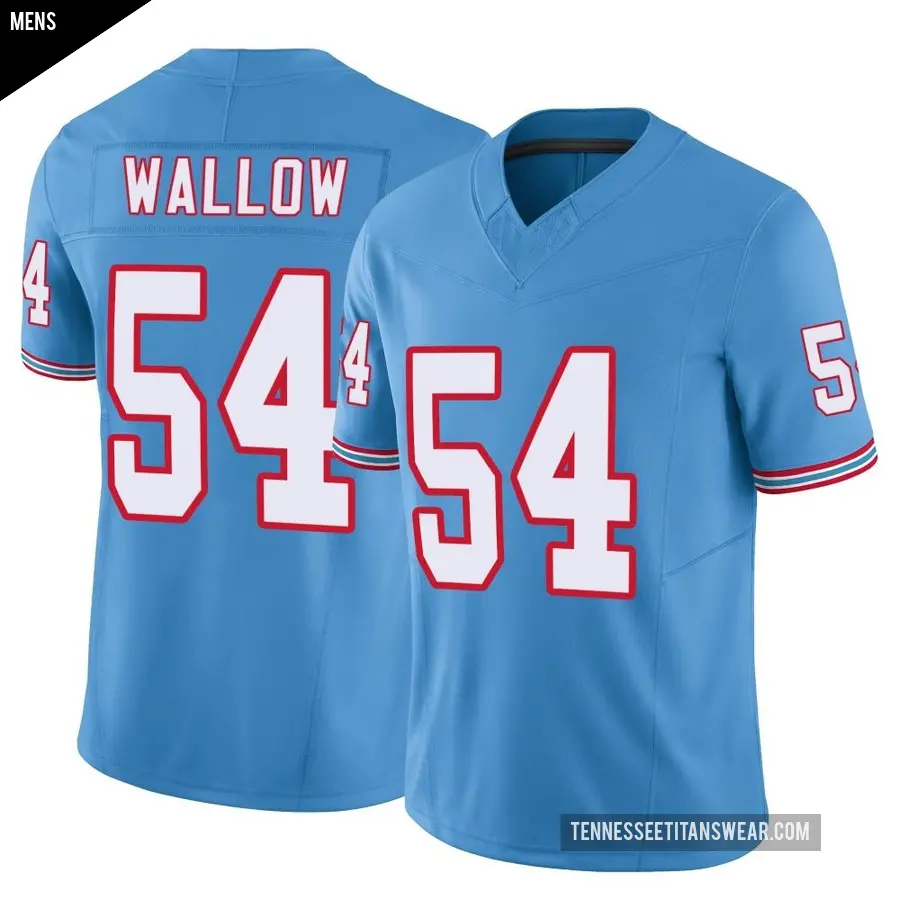 Men's Tennessee Titans ＃54 Garret Wallow Light Blue Limited Vapor F.U.S.E. Jersey