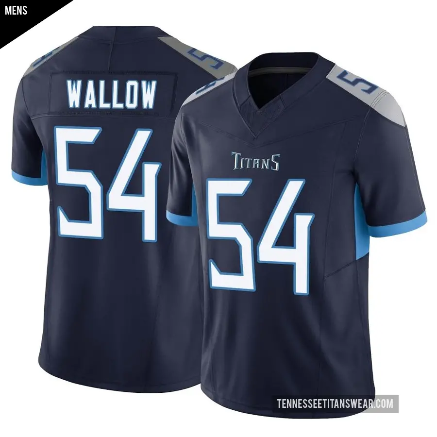 Men's Tennessee Titans ＃54 Garret Wallow Navy Limited Vapor F.U.S.E. Jersey