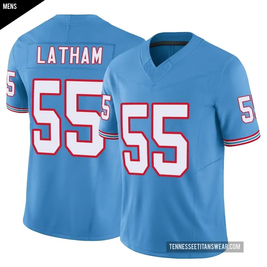 Men's Tennessee Titans ＃55 JC Latham Light Blue Limited Vapor F.U.S.E. Jersey