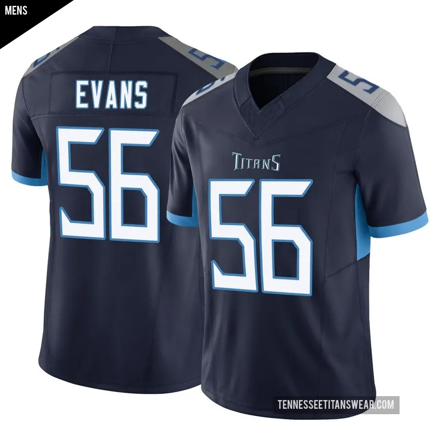 Men's Tennessee Titans ＃56 Desmond Evans Navy Limited Vapor F.U.S.E. Jersey