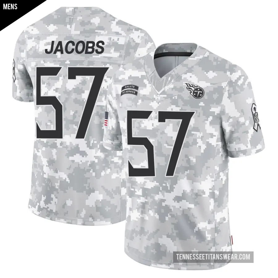 Men's Tennessee Titans ＃57 Curtis Jacobs Arctic Camo Limited 2024 Salute to Service Jersey