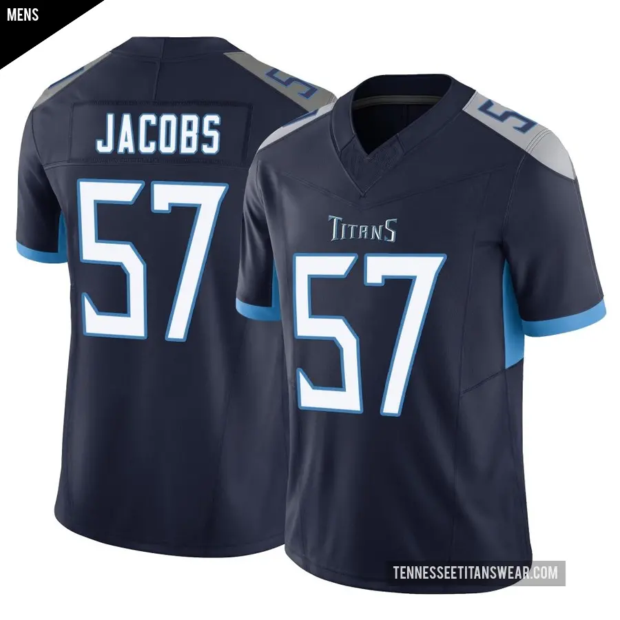 Men's Tennessee Titans ＃57 Curtis Jacobs Navy Limited Vapor F.U.S.E. Jersey