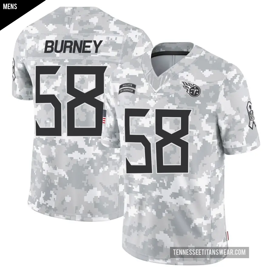 Men's Tennessee Titans ＃58 Amari Burney Arctic Camo Limited 2024 Salute to Service Jersey