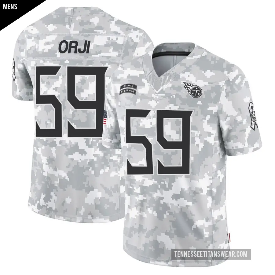 Men's Tennessee Titans ＃59 Anfernee Orji Arctic Camo Limited 2024 Salute to Service Jersey