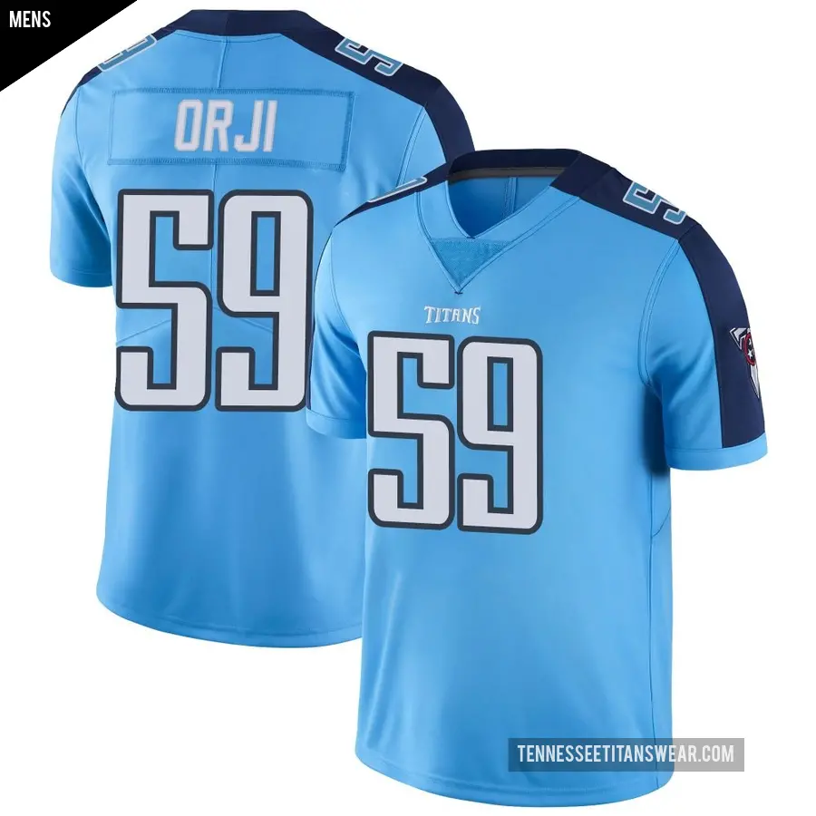 Men's Tennessee Titans ＃59 Anfernee Orji Light Blue Limited Color Rush Jersey