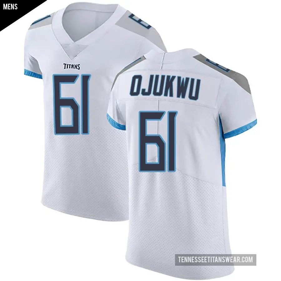 Men's Tennessee Titans ＃61 John Ojukwu White Elite Vapor Untouchable Jersey
