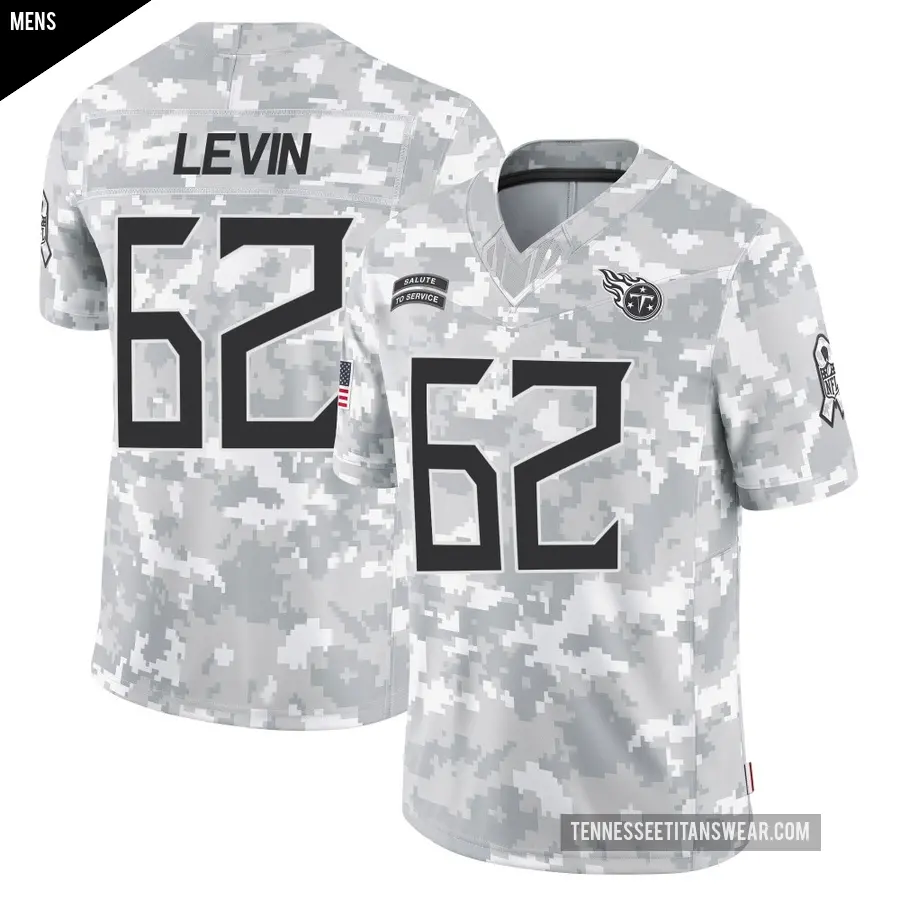 Men's Tennessee Titans ＃62 Corey Levin Arctic Camo Limited 2024 Salute to Service Jersey