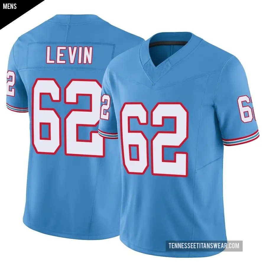 Men's Tennessee Titans ＃62 Corey Levin Light Blue Limited Vapor F.U.S.E. Jersey
