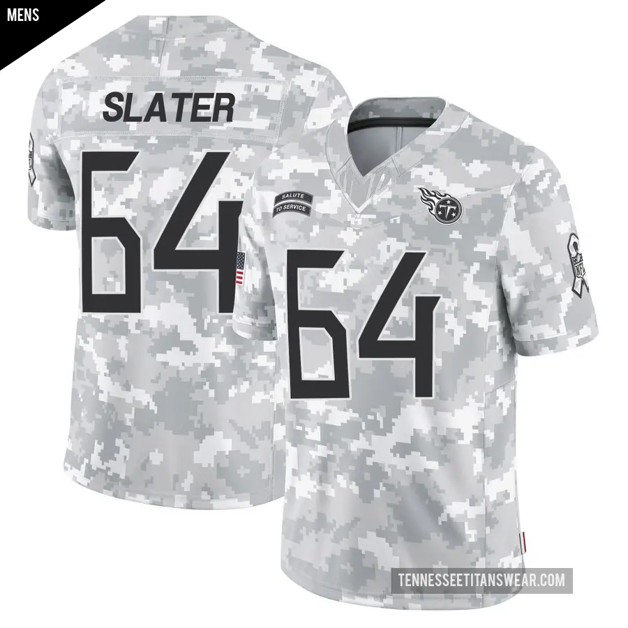 Men's Tennessee Titans ＃64 Jackson Slater Arctic Camo Limited 2024 Salute to Service Jersey