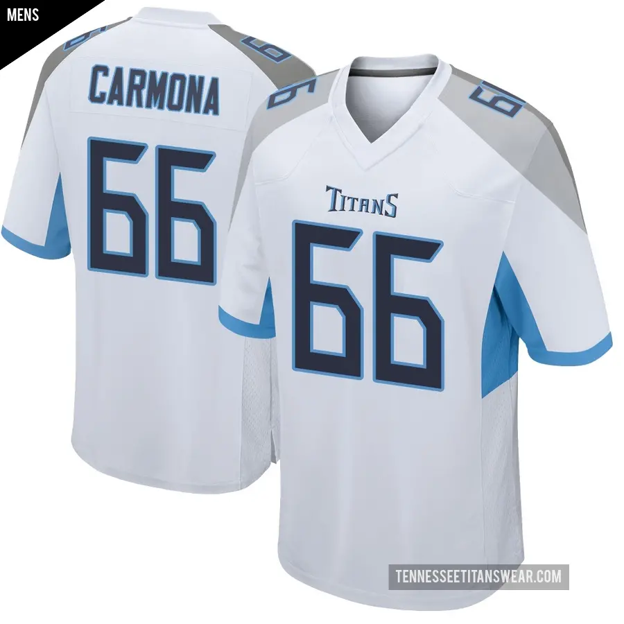 Men's Tennessee Titans ＃66 Fernando Carmona White Game Jersey