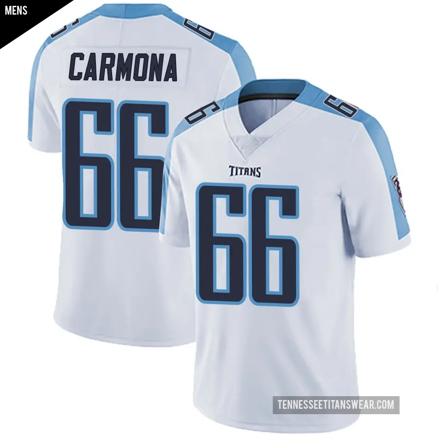 Men's Tennessee Titans ＃66 Fernando Carmona White Limited Vapor Untouchable Jersey