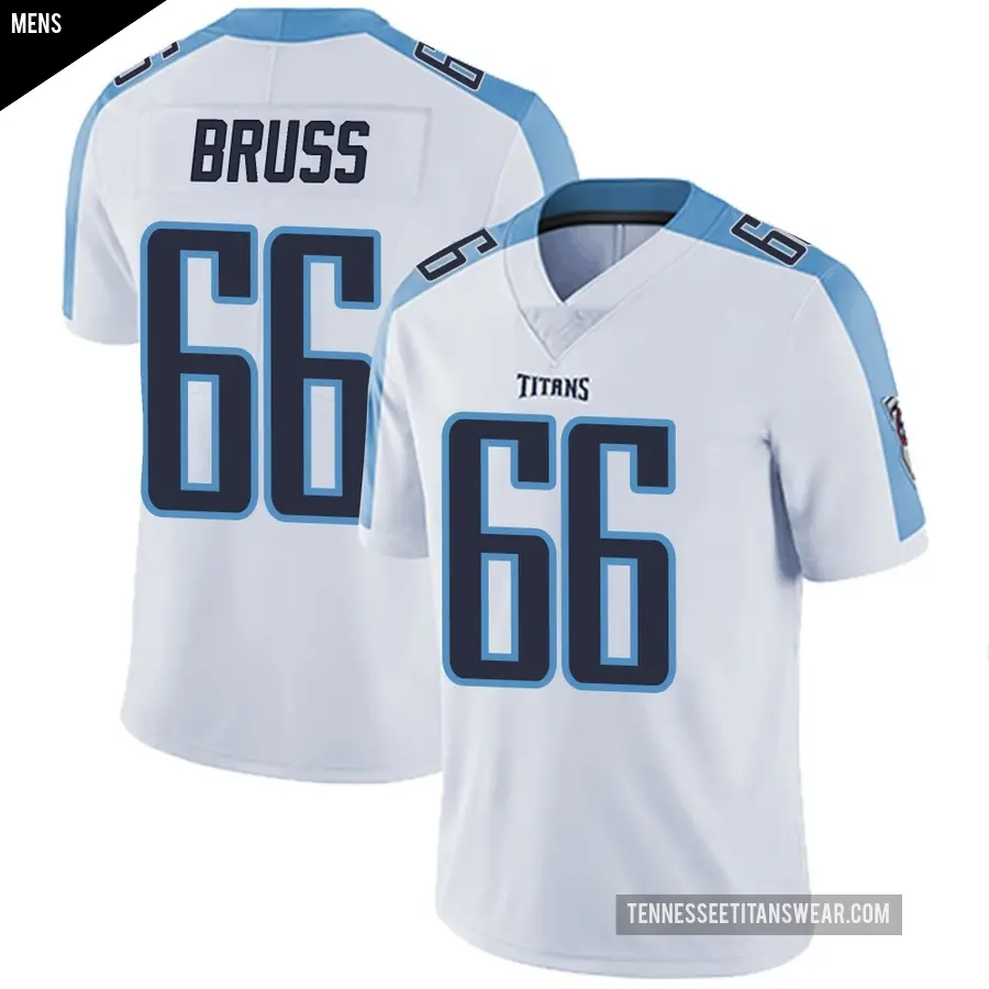 Men's Tennessee Titans ＃66 Logan Bruss White Limited Vapor Untouchable Jersey