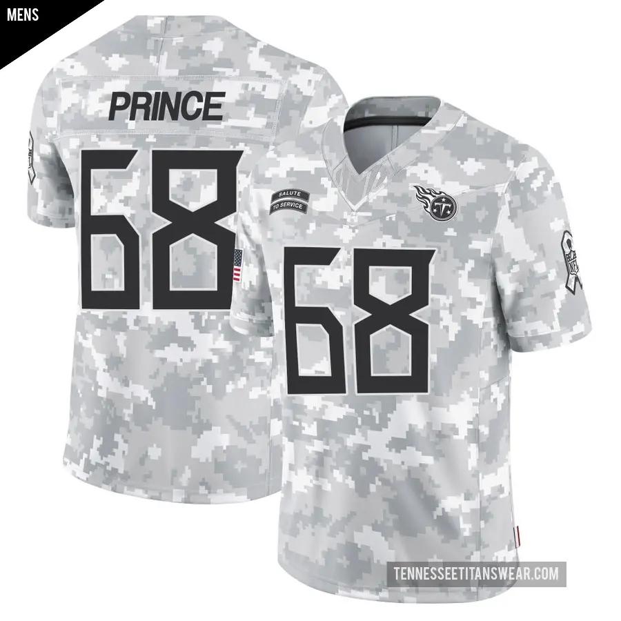 Men's Tennessee Titans ＃68 Isaiah Prince Arctic Camo Limited 2024 Salute to Service Jersey
