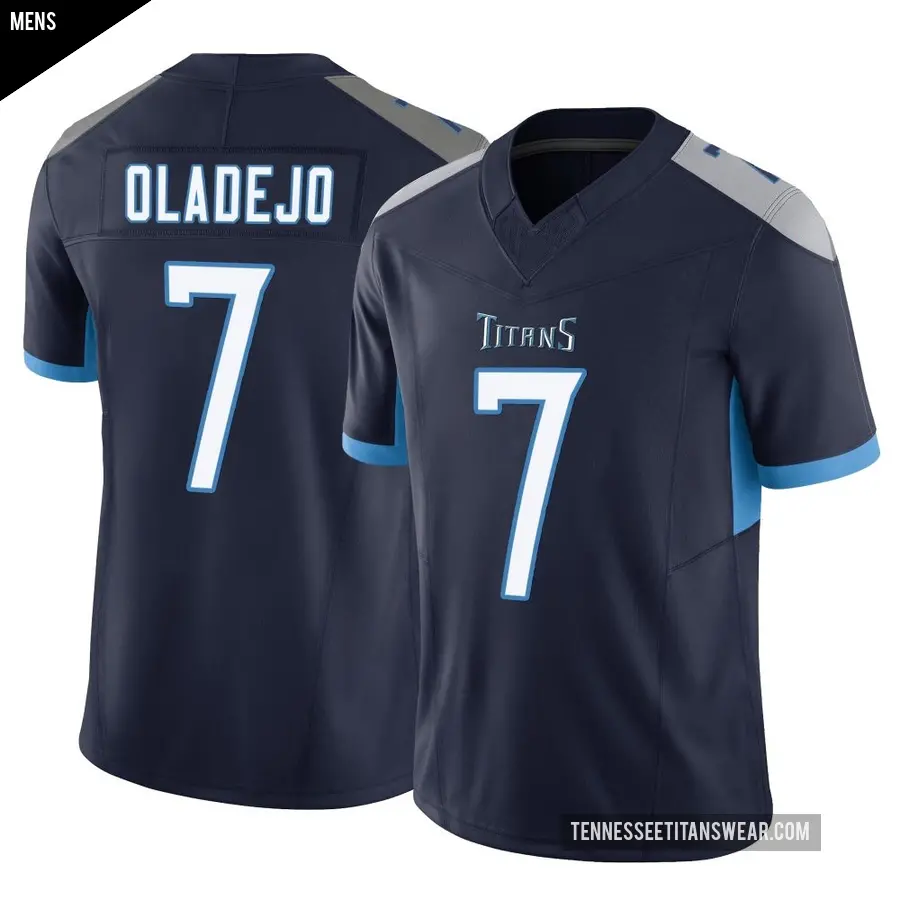 Men's Tennessee Titans ＃7 Oluwafemi Oladejo Navy Limited Vapor F.U.S.E. Jersey