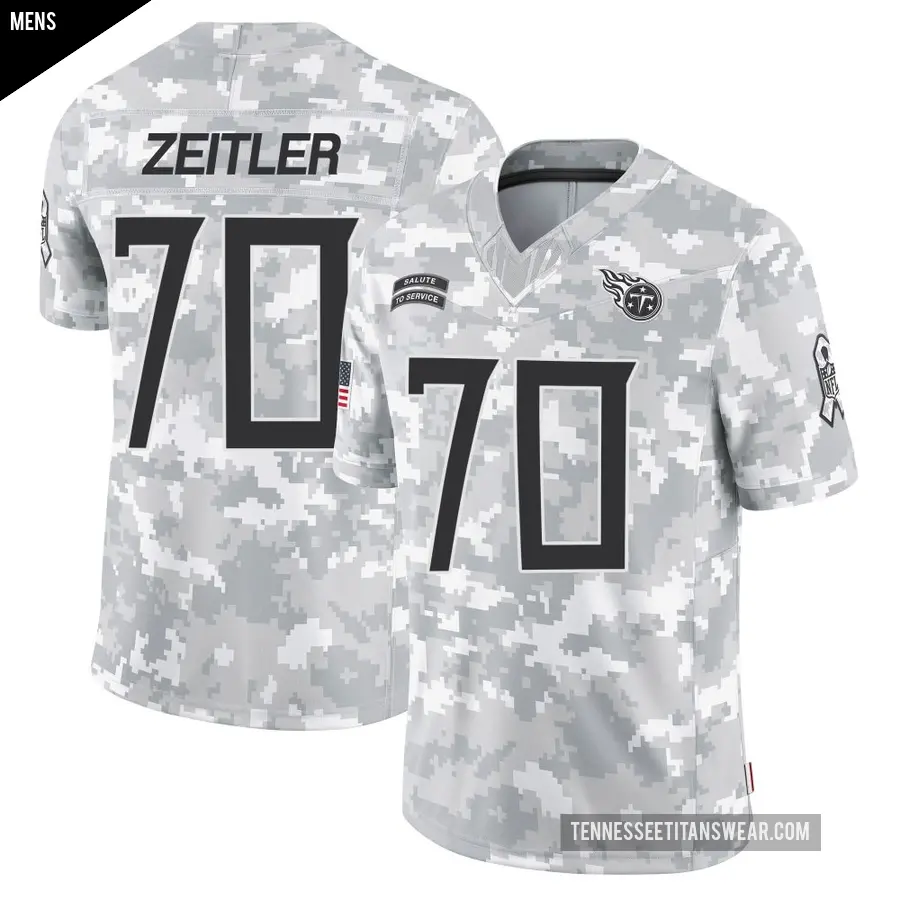 Men's Tennessee Titans ＃70 Kevin Zeitler Arctic Camo Limited 2024 Salute to Service Jersey