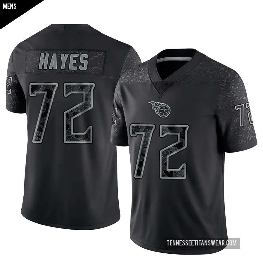 Men's Tennessee Titans ＃72 Ryan Hayes Black Limited Reflective Jersey