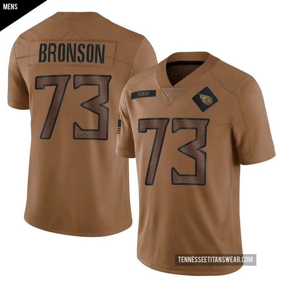 Men's Tennessee Titans ＃73 Josiah Bronson Brown Limited 2023 Salute To Service Jersey