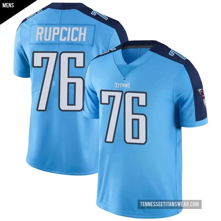 Men's Tennessee Titans ＃76 Andrew Rupcich Light Blue Limited Color Rush Jersey