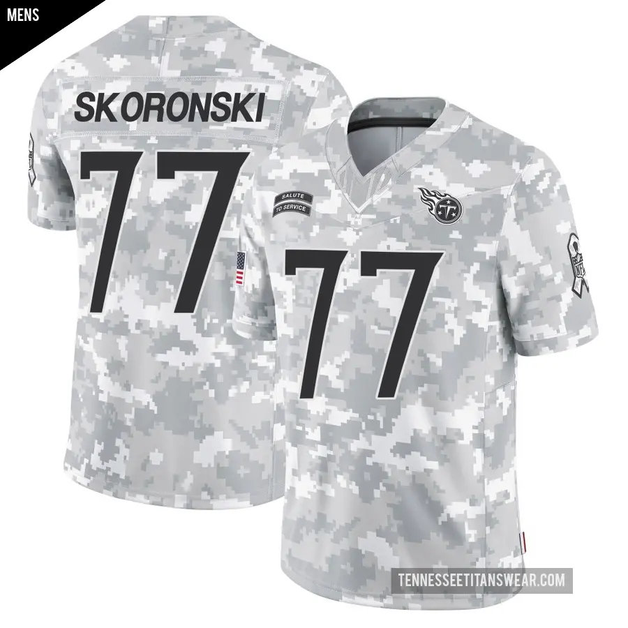 Men's Tennessee Titans ＃77 Peter Skoronski Arctic Camo Limited 2024 Salute to Service Jersey