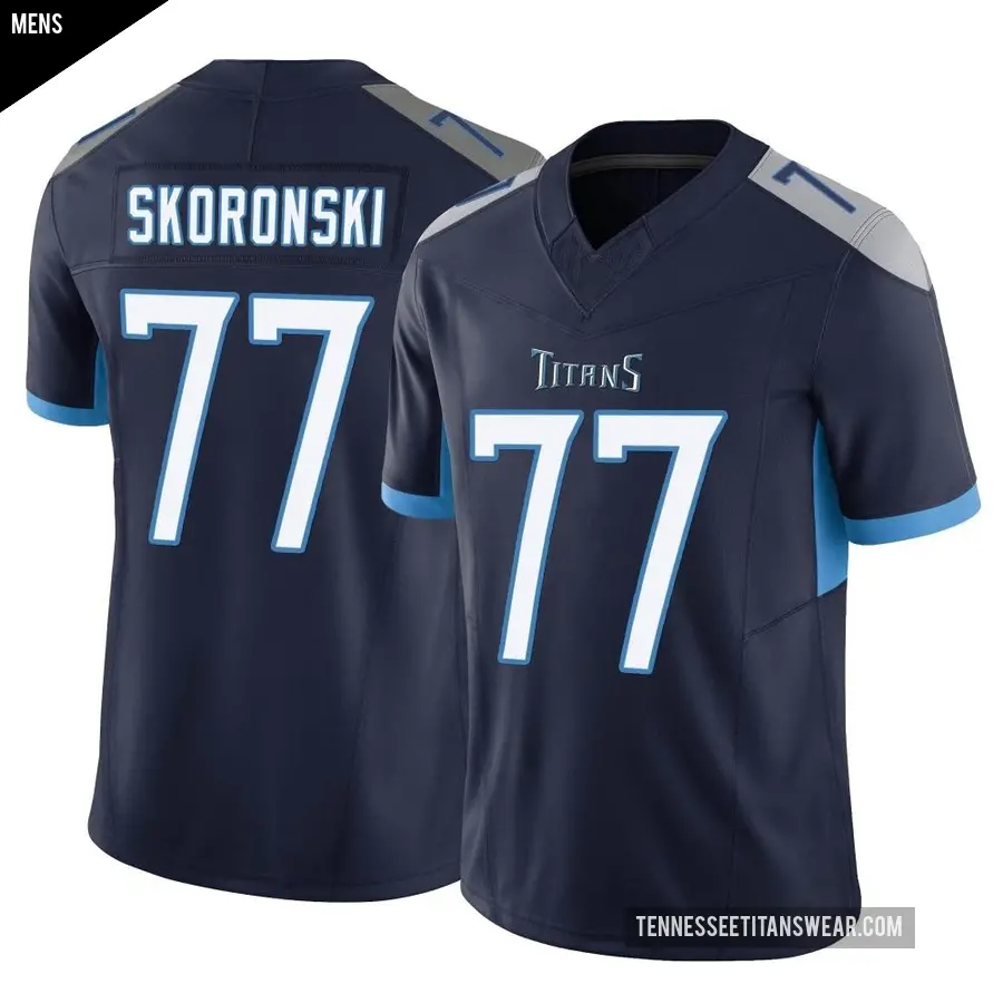 Men's Tennessee Titans ＃77 Peter Skoronski Navy Limited Vapor F.U.S.E. Jersey