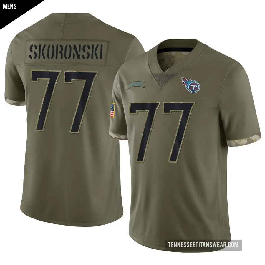 Men&#039;s Tennessee Titans &#65283;77 Peter Skoronski Olive Limited 2022 Salute To Service Jersey
