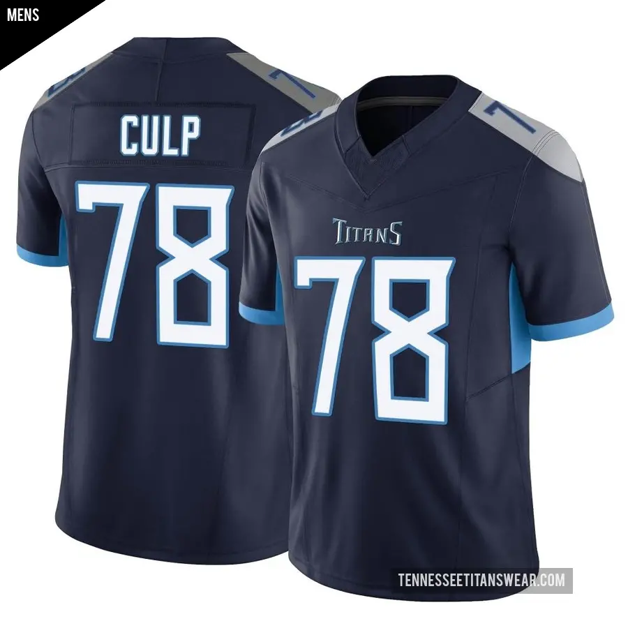 Men's Tennessee Titans ＃78 Curley Culp Navy Limited Vapor F.U.S.E. Jersey