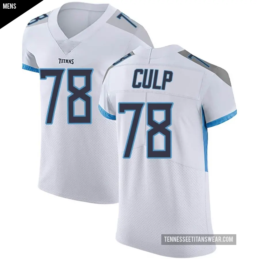 Men's Tennessee Titans ＃78 Curley Culp White Elite Vapor Untouchable Jersey