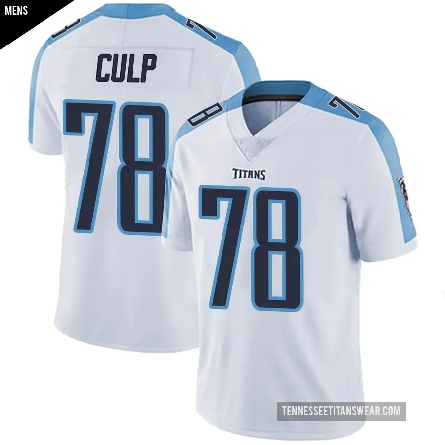 Men's Tennessee Titans ＃78 Curley Culp White Limited Vapor Untouchable Jersey