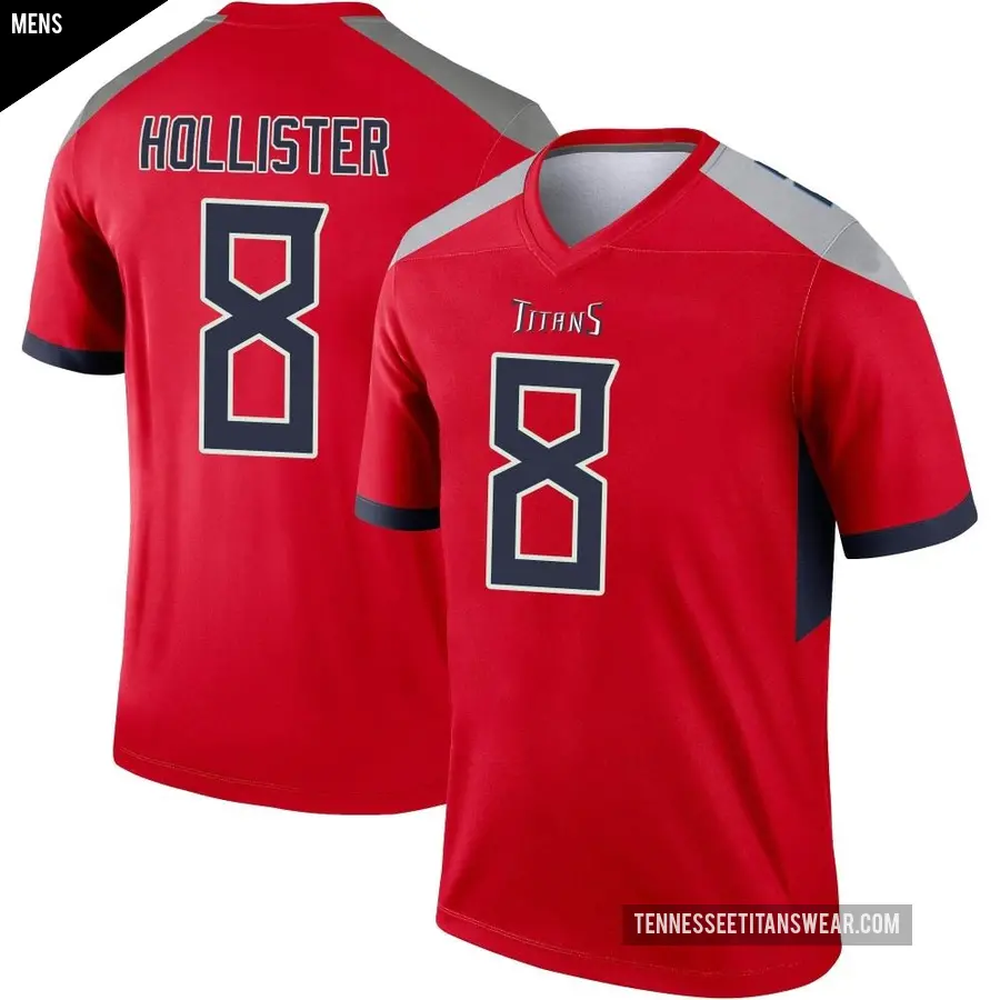 Men's Tennessee Titans ＃8 Cody Hollister Red Legend Inverted Jersey