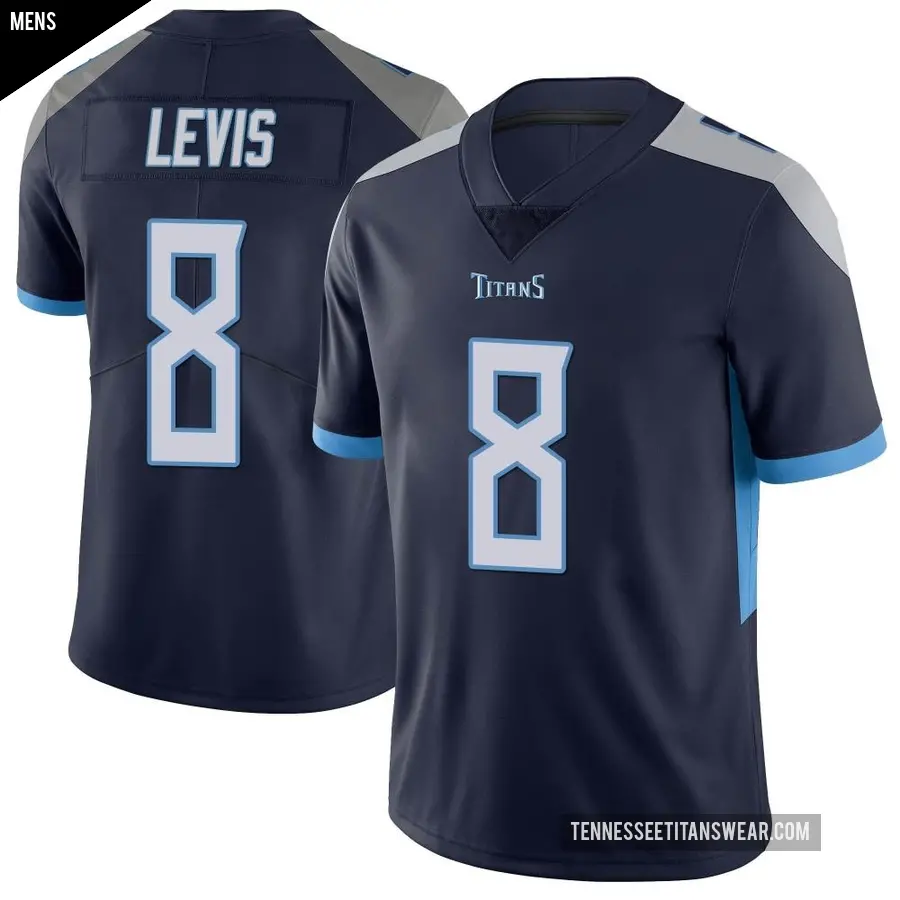 Men's Tennessee Titans ＃8 Will Levis Navy Limited Vapor Untouchable Jersey