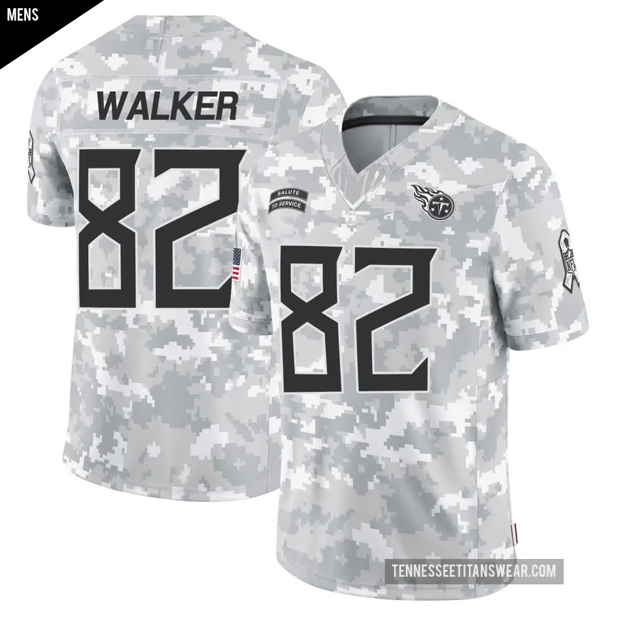 Men's Tennessee Titans ＃82 Delanie Walker Arctic Camo Limited 2024 Salute to Service Jersey