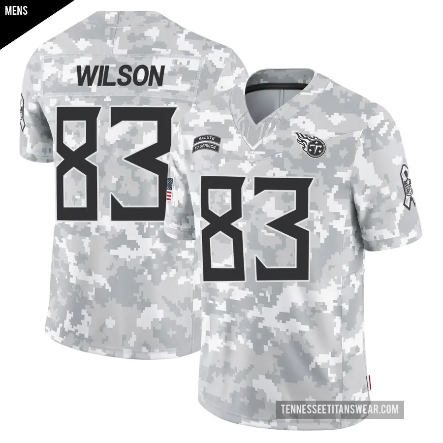 Men's Tennessee Titans ＃83 Joel Wilson Arctic Camo Limited 2024 Salute to Service Jersey