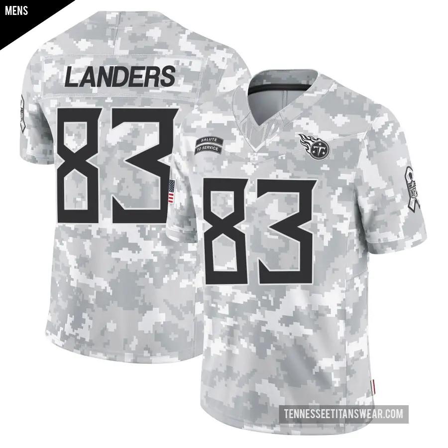 Men's Tennessee Titans ＃83 Matt Landers Arctic Camo Limited 2024 Salute to Service Jersey
