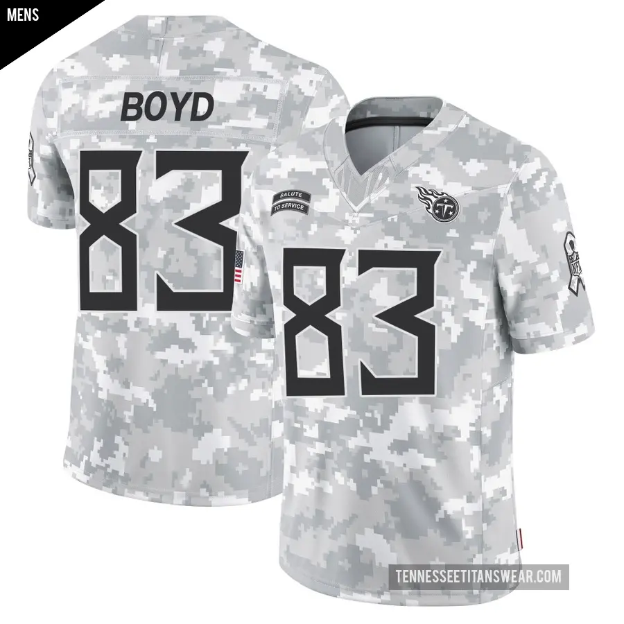 Men's Tennessee Titans ＃83 Tyler Boyd Arctic Camo Limited 2024 Salute to Service Jersey