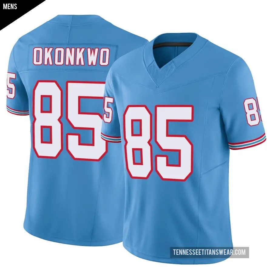 Men's Tennessee Titans ＃85 Chig Okonkwo Light Blue Limited Vapor F.U.S.E. Jersey
