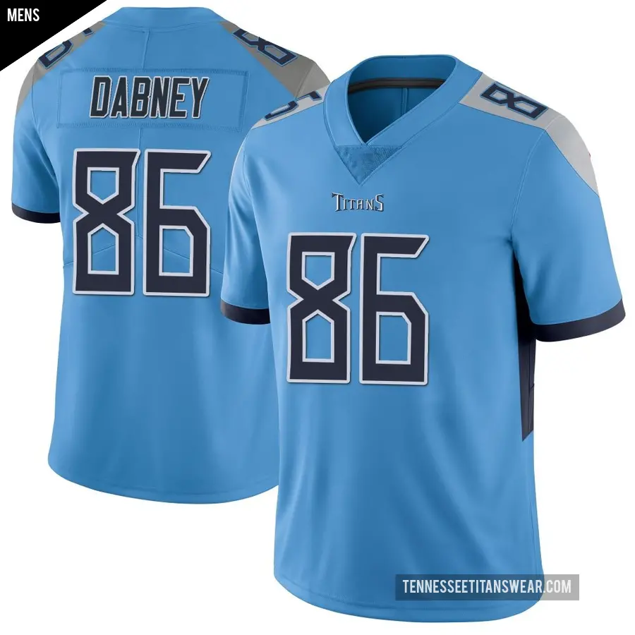 Men's Tennessee Titans ＃86 Drake Dabney Light Blue Limited Vapor Untouchable Jersey