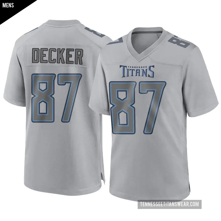 Men's Tennessee Titans ＃87 Eric Decker Gray Game Atmosphere Fashion Jersey