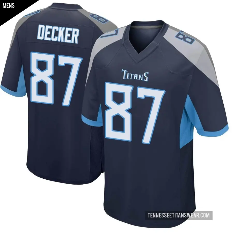 Men's Tennessee Titans ＃87 Eric Decker Navy Game Jersey