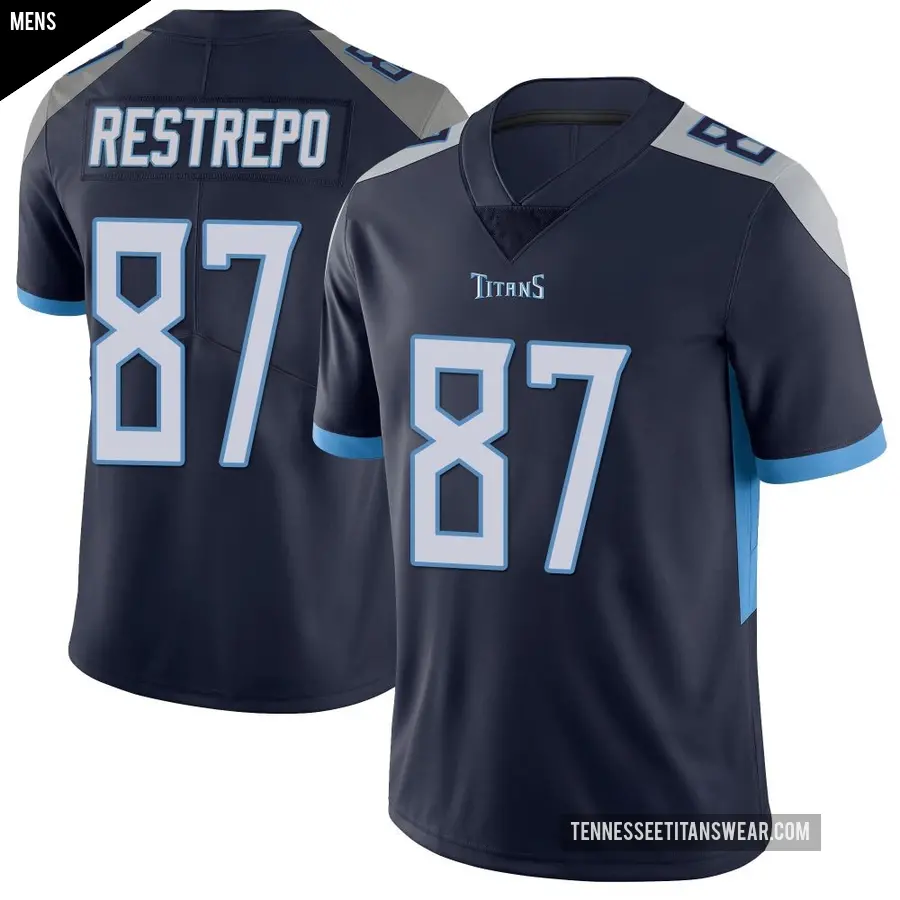 Men's Tennessee Titans ＃87 Xavier Restrepo Navy Limited Vapor Untouchable Jersey