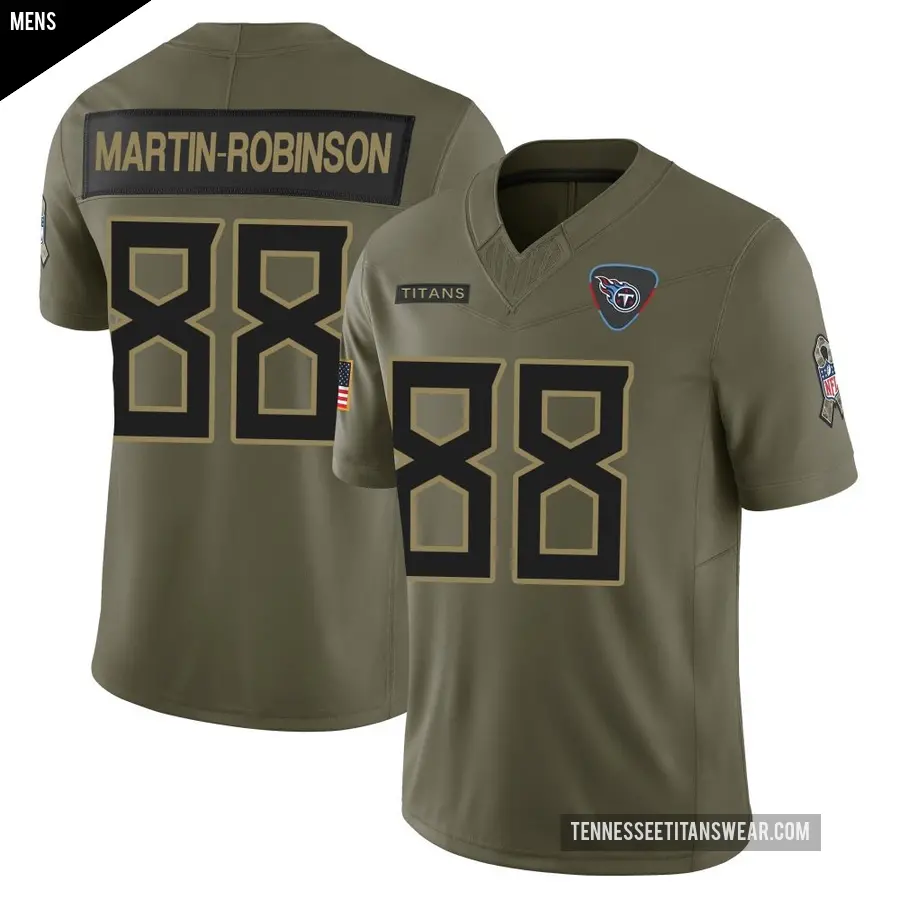 Men's Tennessee Titans ＃88 David Martin-Robinson Olive Limited 2025 Salute to Service Jersey