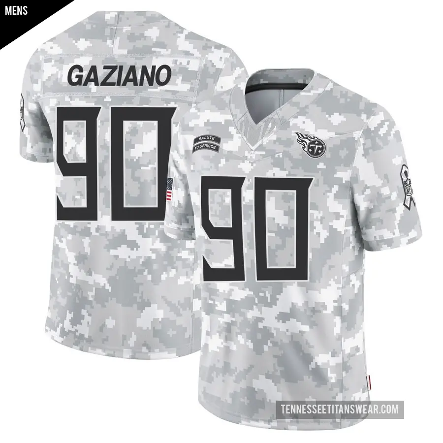Men's Tennessee Titans ＃90 Joe Gaziano Arctic Camo Limited 2024 Salute to Service Jersey
