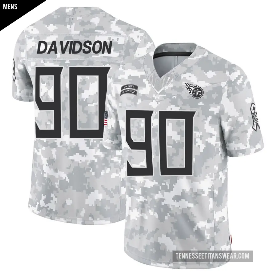 Men's Tennessee Titans ＃90 Marlon Davidson Arctic Camo Limited 2024 Salute to Service Jersey