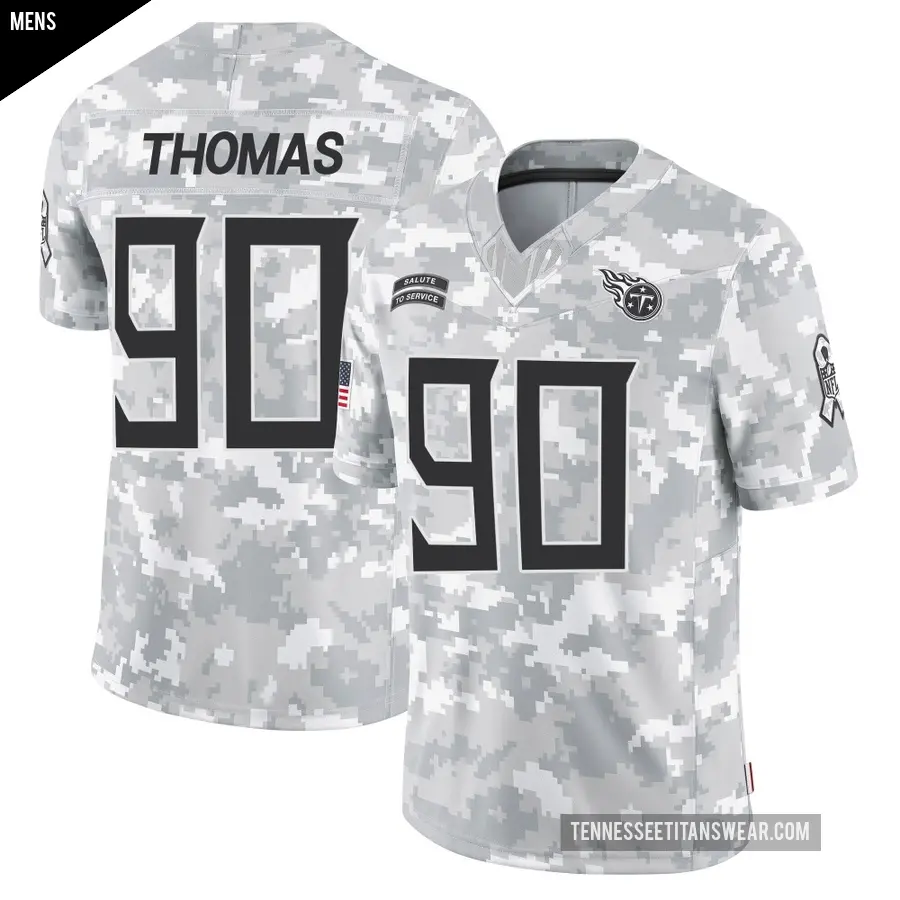 Men's Tennessee Titans ＃90 Solomon Thomas Arctic Camo Limited 2024 Salute to Service Jersey