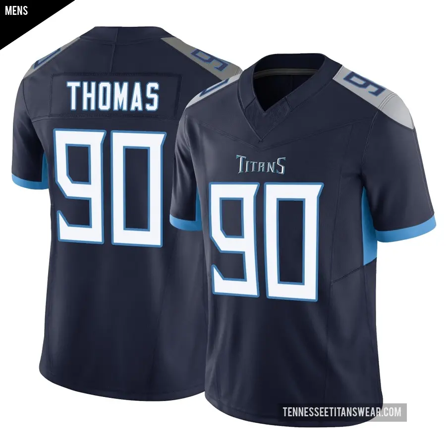 Men's Tennessee Titans ＃90 Solomon Thomas Navy Limited Vapor F.U.S.E. Jersey