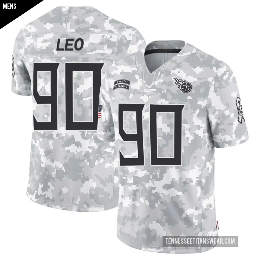 Men's Tennessee Titans ＃90 Titus Leo Arctic Camo Limited 2024 Salute to Service Jersey