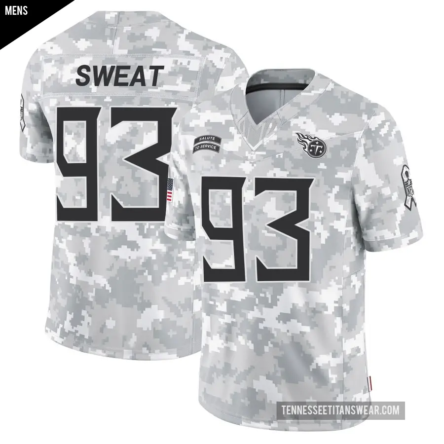 Men's Tennessee Titans ＃93 T'Vondre Sweat Arctic Camo Limited 2024 Salute to Service Jersey