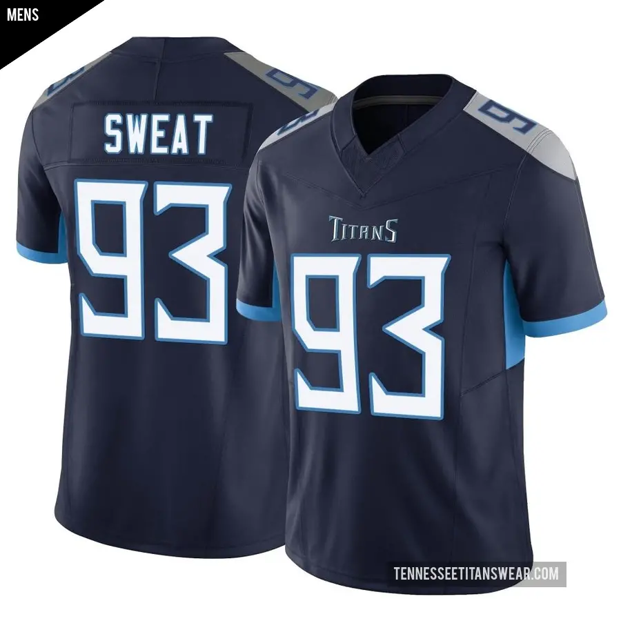 Men's Tennessee Titans ＃93 T'Vondre Sweat Navy Limited Vapor F.U.S.E. Jersey
