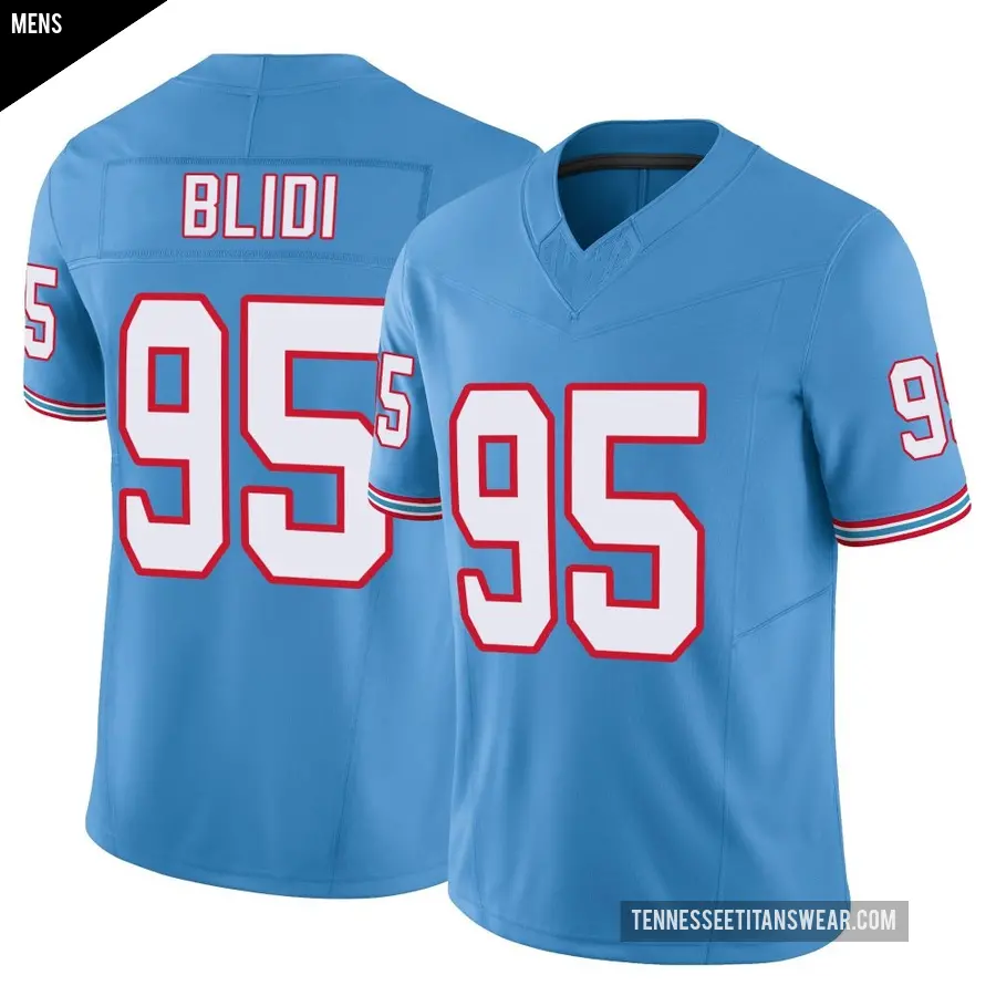 Men's Tennessee Titans ＃95 Philip Blidi Light Blue Limited Vapor F.U.S.E. Jersey