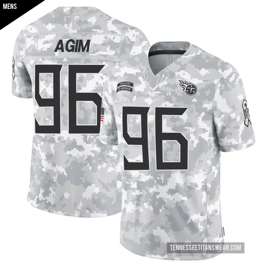 Men's Tennessee Titans ＃96 McTelvin Agim Arctic Camo Limited 2024 Salute to Service Jersey